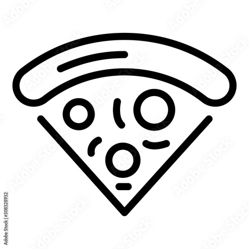 Slice of pizza with anchovies icon. Outline slice of pizza with anchovies vector icon for web design isolated on white background