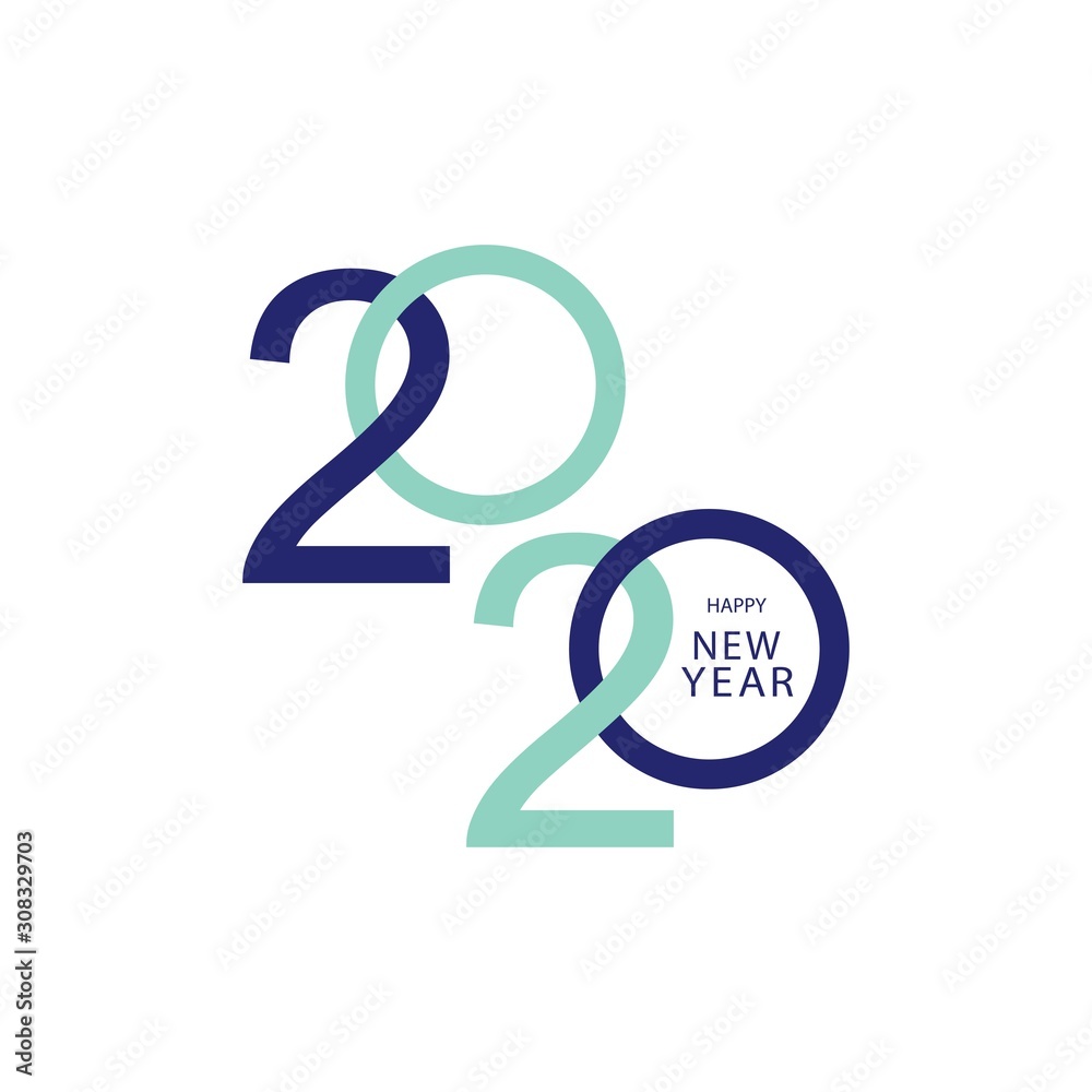 Happy New Year 2020 design template. Design for calendar, greeting cards or to printing. Happy New Year 2020 design template. Design for calendar, greeting cards or to printing.