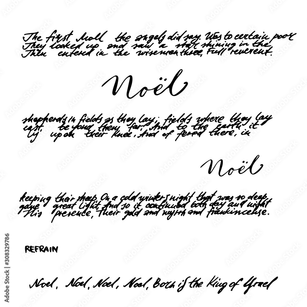 Christmas song Noel holidey background illustrations. Greeting card invitation with xmas song. Vintage illustration. Christmas carols holding song. Christmas song Noel holidey background illustrations. Greeting card invitation with xmas song. Vintage illustration. Christmas carols holding song.