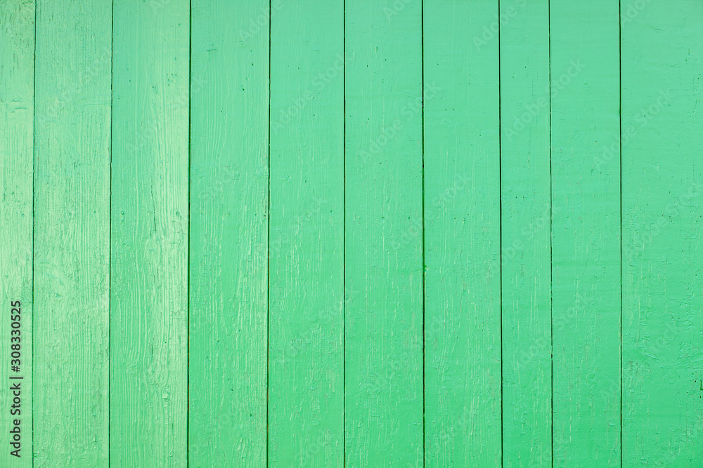 Fototapeta premium green wooden wall. natural green wood background