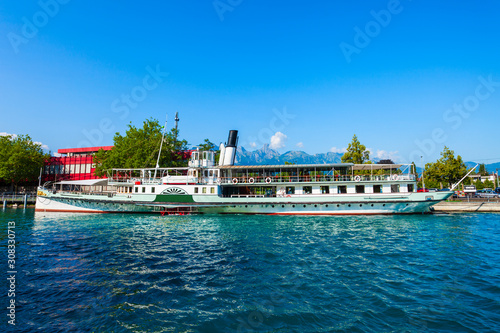 Cruise boat in Thun, Switzerland photo