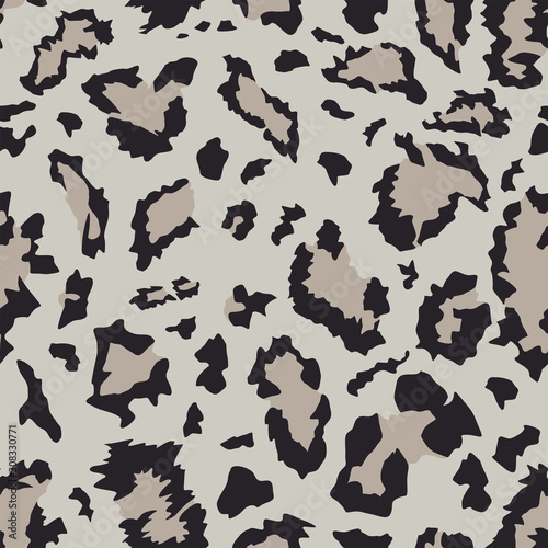 Seamless mountains snow leopard skin pattern. Vector illustration