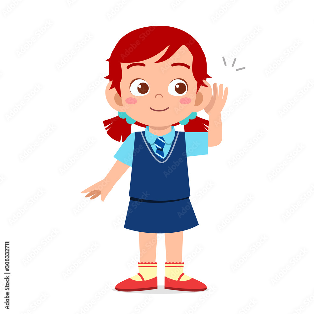 happy cute kid girl ready to go to school happy cute kid girl ready to go to school