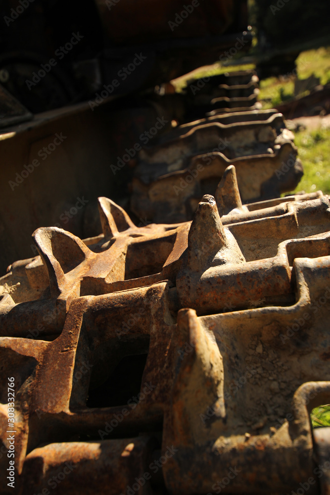 Wheels and tracks of an old tank. For any purpose Wheels and tracks of an old tank. For any purpose