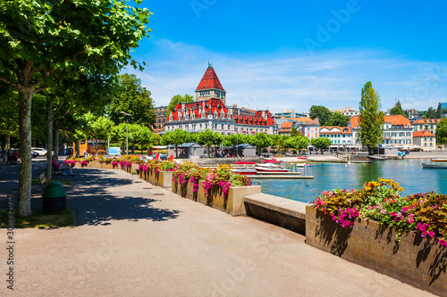 Ouchy Castle promenade, Geneva Lake photo