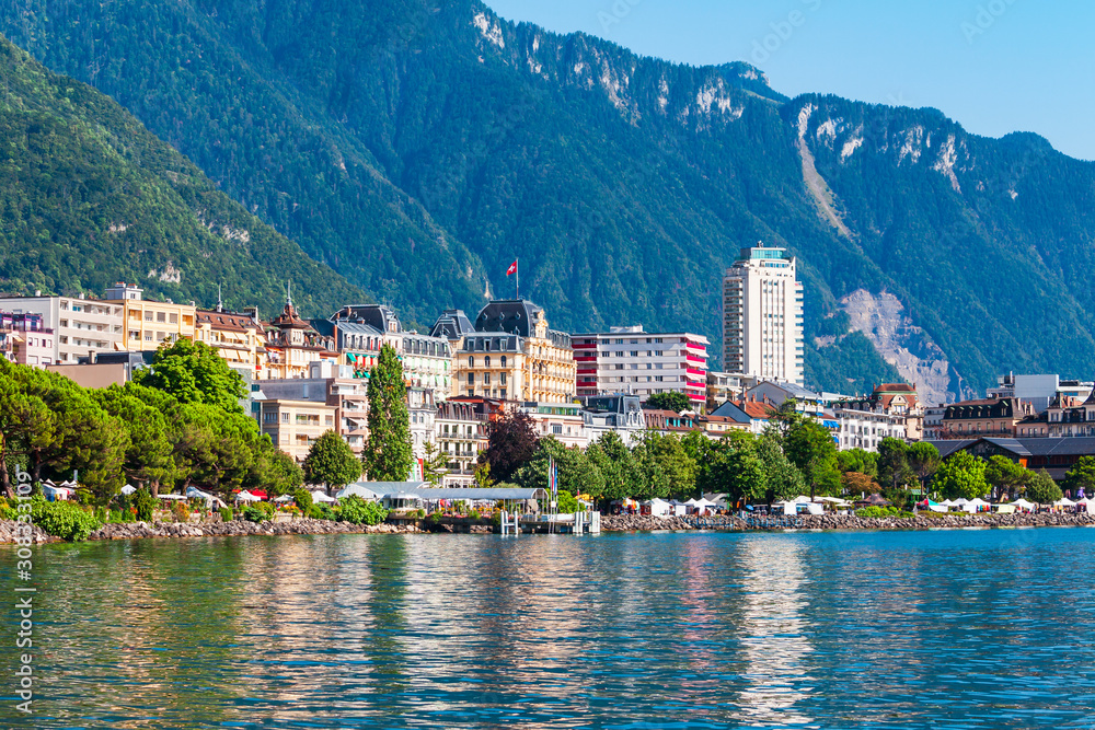 Montreux town on Lake Geneva