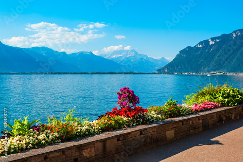 Montreux town on Lake Geneva