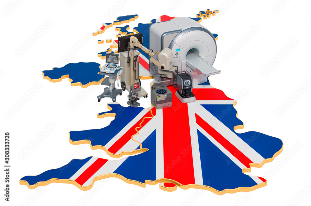 Obraz premium Medical diagnostic and research in the United Kingdom, 3D rendering