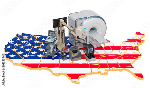 Medical diagnostic and research in the USA, 3D rendering