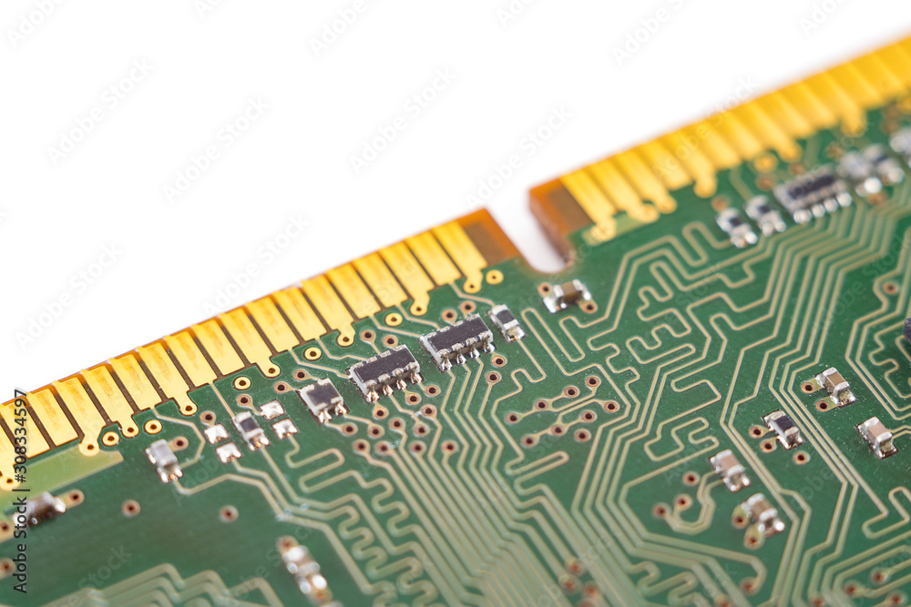 computer RAM, system memory, main memory, random access memory, internal memory, onboard, computer detail, close-up, high resolution, isolated on white background computer RAM, system memory, main memory, random access memory, internal memory, onboard, computer detail, close-up, high resolution, isolated on white background