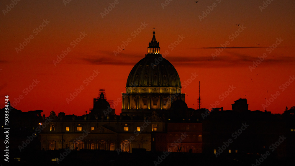 St. Peter's Basilica Roma Vatican City Church Building Sunset