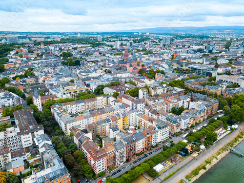 Mainz aerial panoramic view, Germany