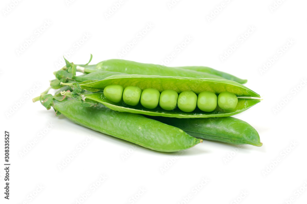 Fresh pea pod isolated. Green peas in pods design element for packaging, isolated on white background. Fresh pea pod isolated. Green peas in pods design element for packaging, isolated on white background.