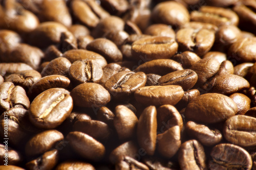 roasted coffee beans close-up macro, coffee background, coffee mood, high resolution