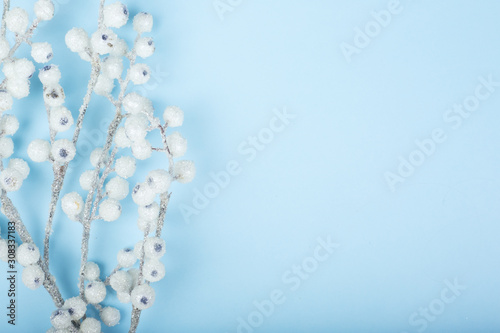 Christmas twig with white berries
