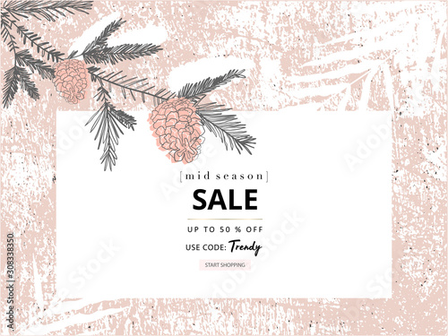 social media banner template for advertising winter arrivals collection or seasonal sales promotion.
