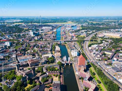 Duisburg city skyline in Germany