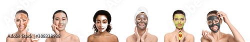 Different women with facial...