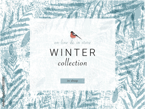 social media banner template for advertising winter arrivals collection or seasonal sales promotion.