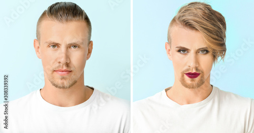 Young man and transgender w...