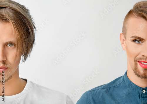 Young man and transgender w...