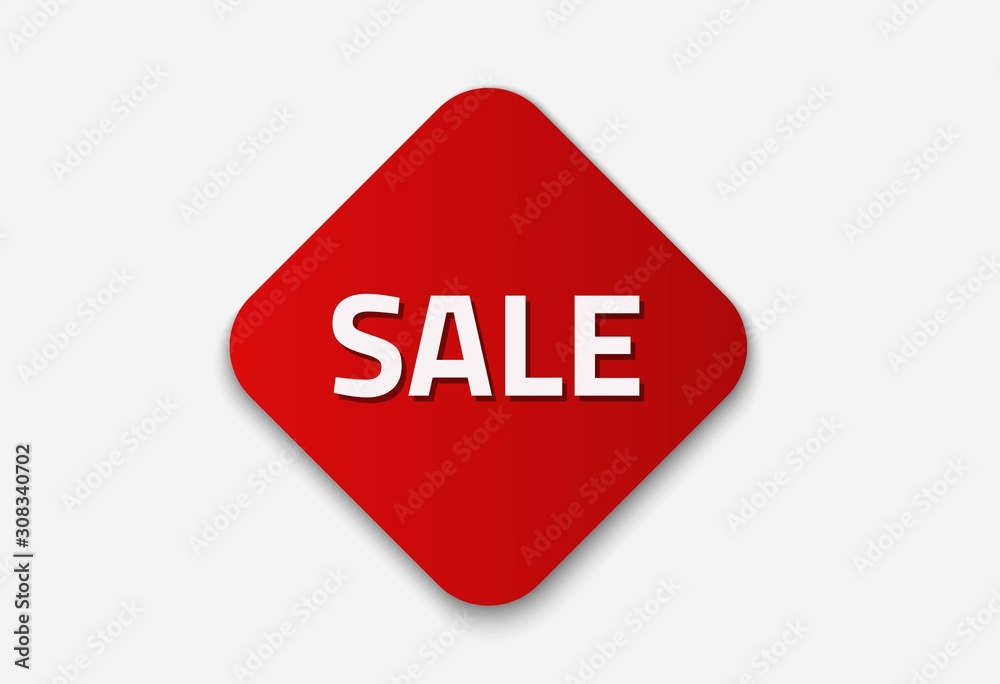 sale square sticker. promotion red label design. isolated vector images