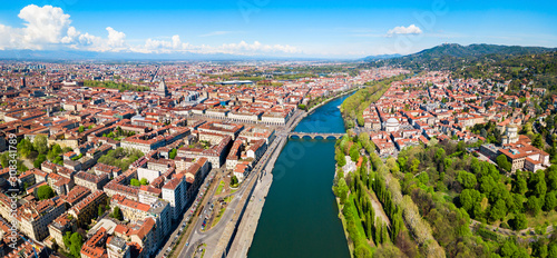 Turin aerial panoramic view  Italy