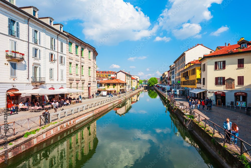 Naviglio Grande canal in Milan