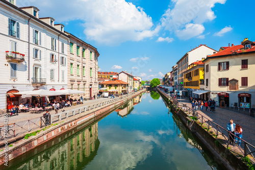 Naviglio Grande canal in Milan photo