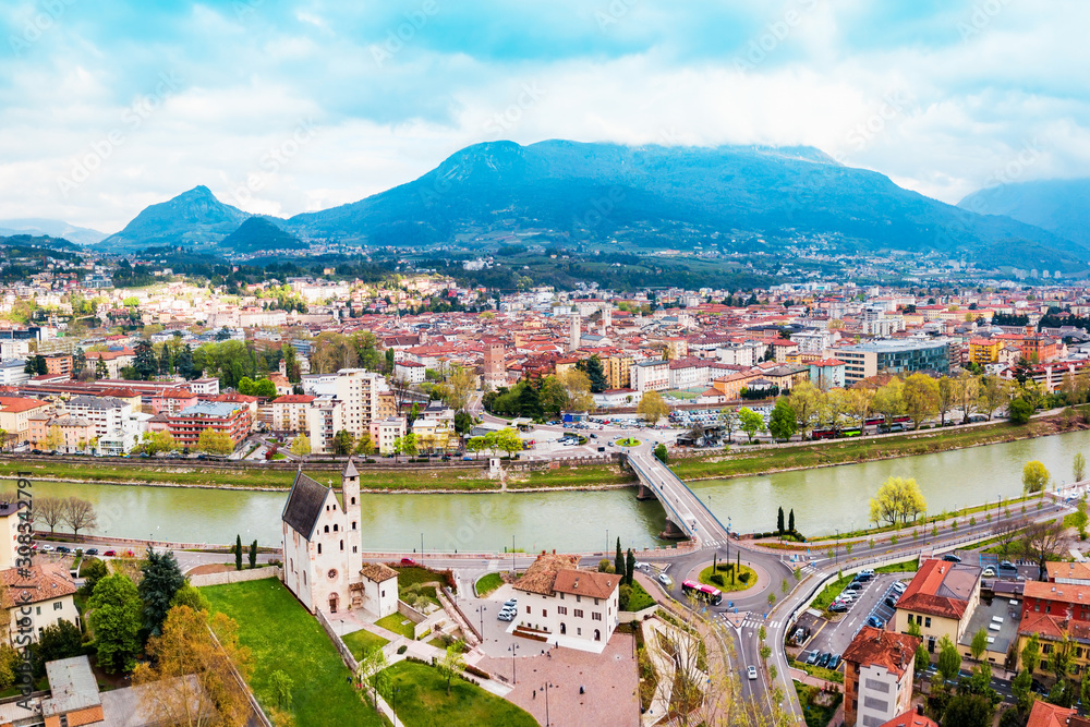 Trento aerial panoramic view.