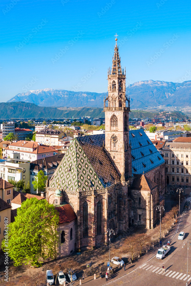 Obraz premium Bolzano Cathedral aerial panoramic view
