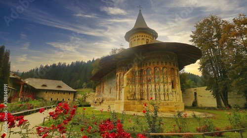 Monastery in Voronet in Moldova Region, Romania, Europe photo