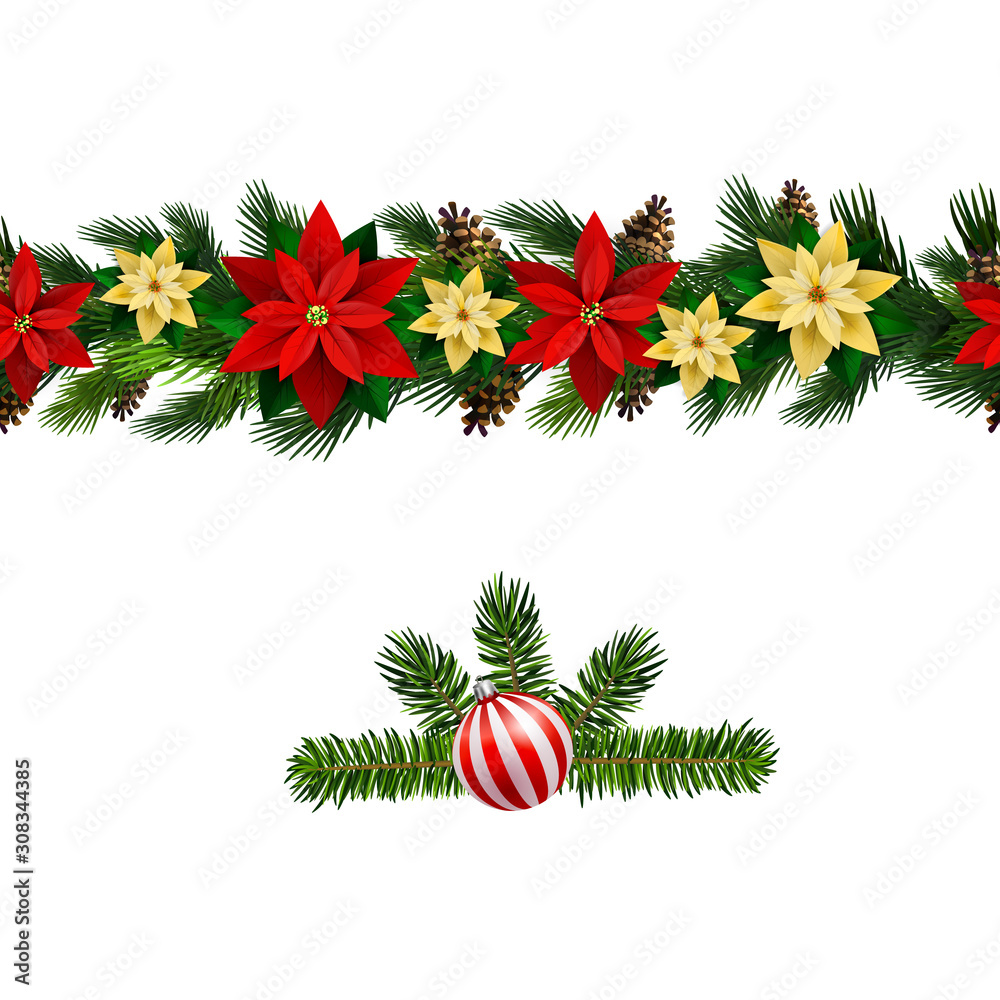 Vector Christmas Border decoration collection Vector Christmas Border decoration collection