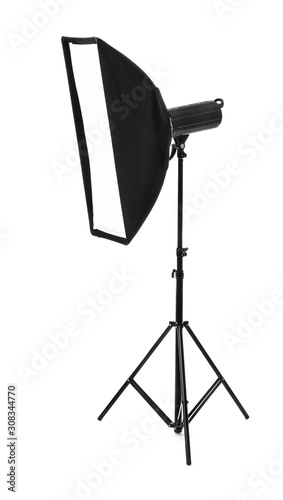 Professional softbox for photo studio on white background photo