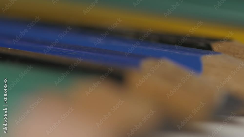 Several pencils aligned macro 4k Several pencils aligned macro 4k