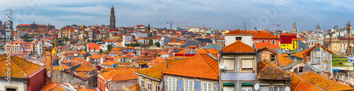 European Travel Destinations. Variety of Red Rooftops of Porto City in Portugal.