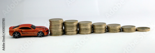Rising coins ,Pile of mixed iron money coins background