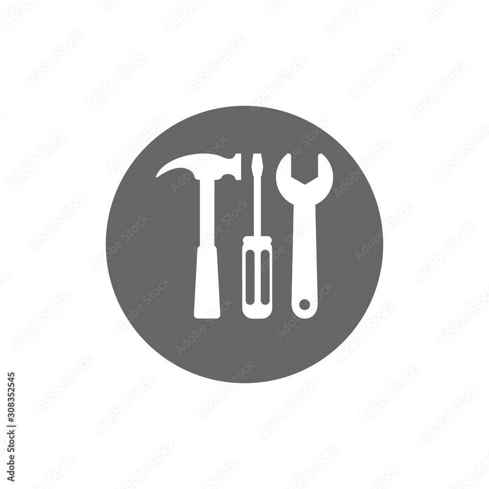 Wrench,screwdriver and hammer. Tools icon for web computer Wrench,screwdriver and hammer. Tools icon for web computer