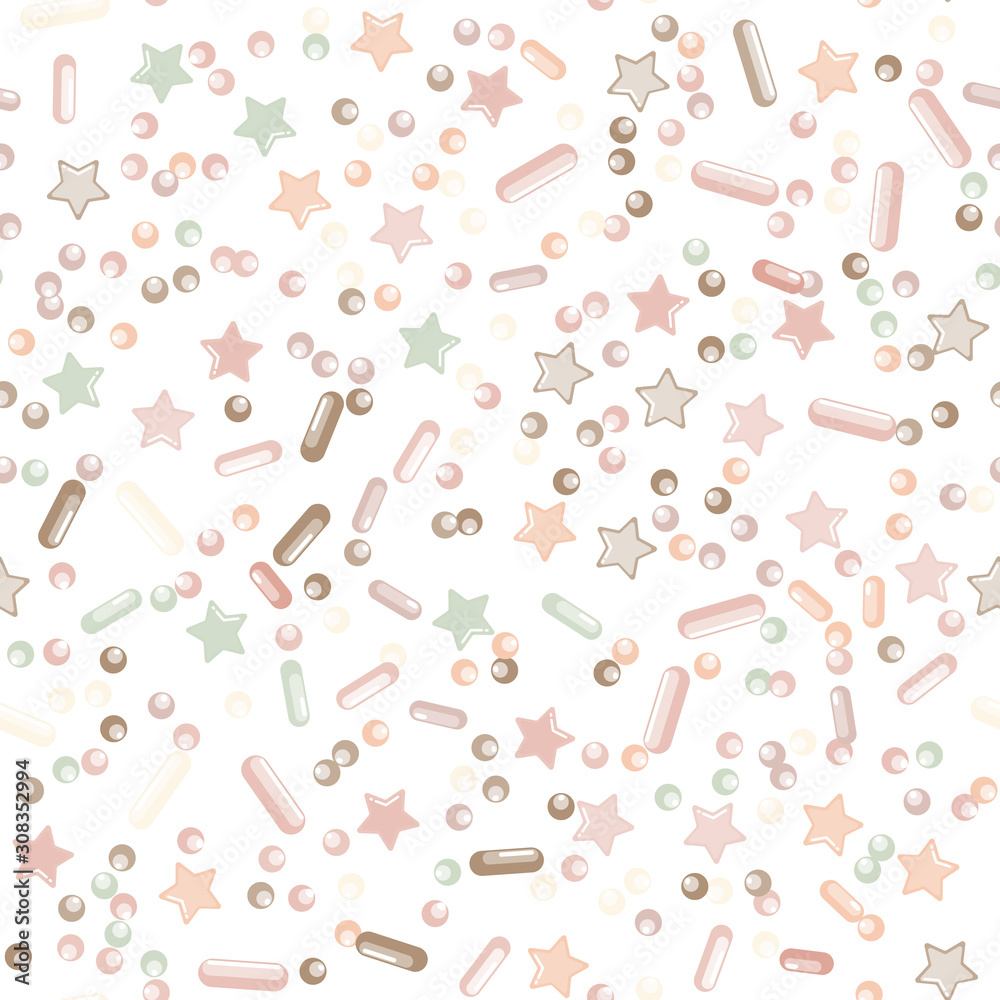 Sprinkle Cupcake Donut Topping. Seamless Pattern Sprinkle Cupcake Donut Topping. Seamless Pattern