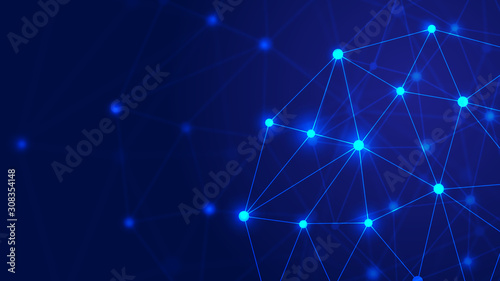 Dot line, polygon network connection, Internet innovation technology concept