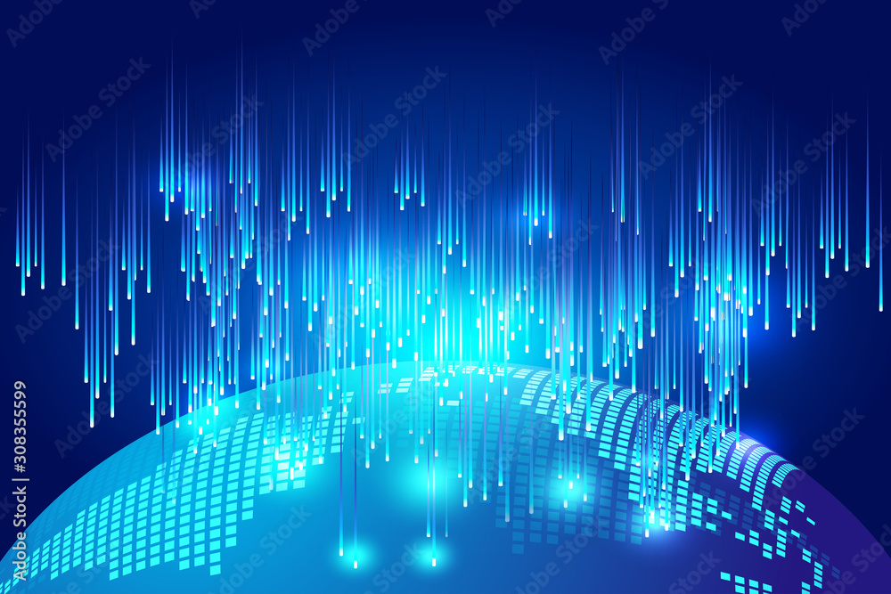 Luminous lines and digital earth constitute the world Internet technology background Luminous lines and digital earth constitute the world Internet technology background