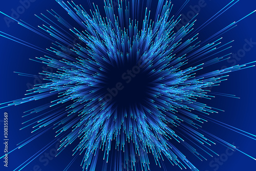 Quadro em tela Glowing lines constitute the future of science and technology background
