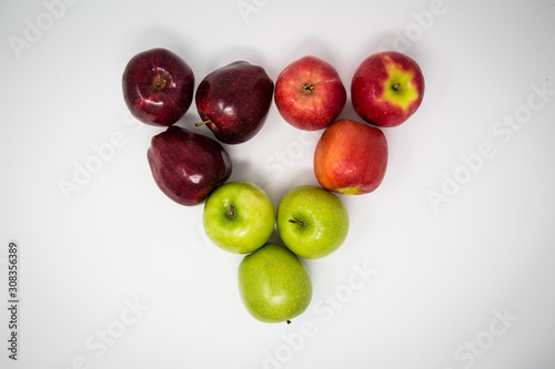 Group of Apples on Isolated White Background