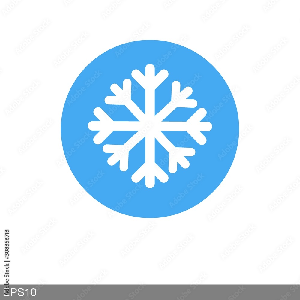 Snowflake vector icon on white background Snowflake vector icon on white background