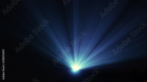 projector beams at night