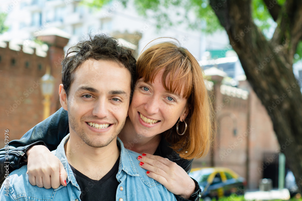 Happy couple in love outdoor. Happy couple in love outdoor.