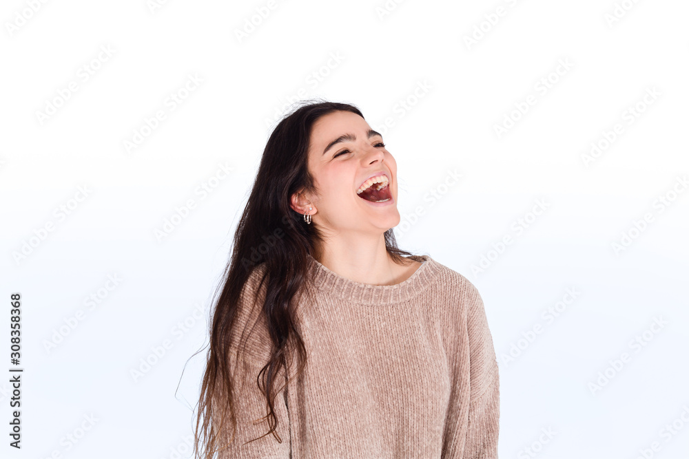 Young woman laughing. Young woman laughing.