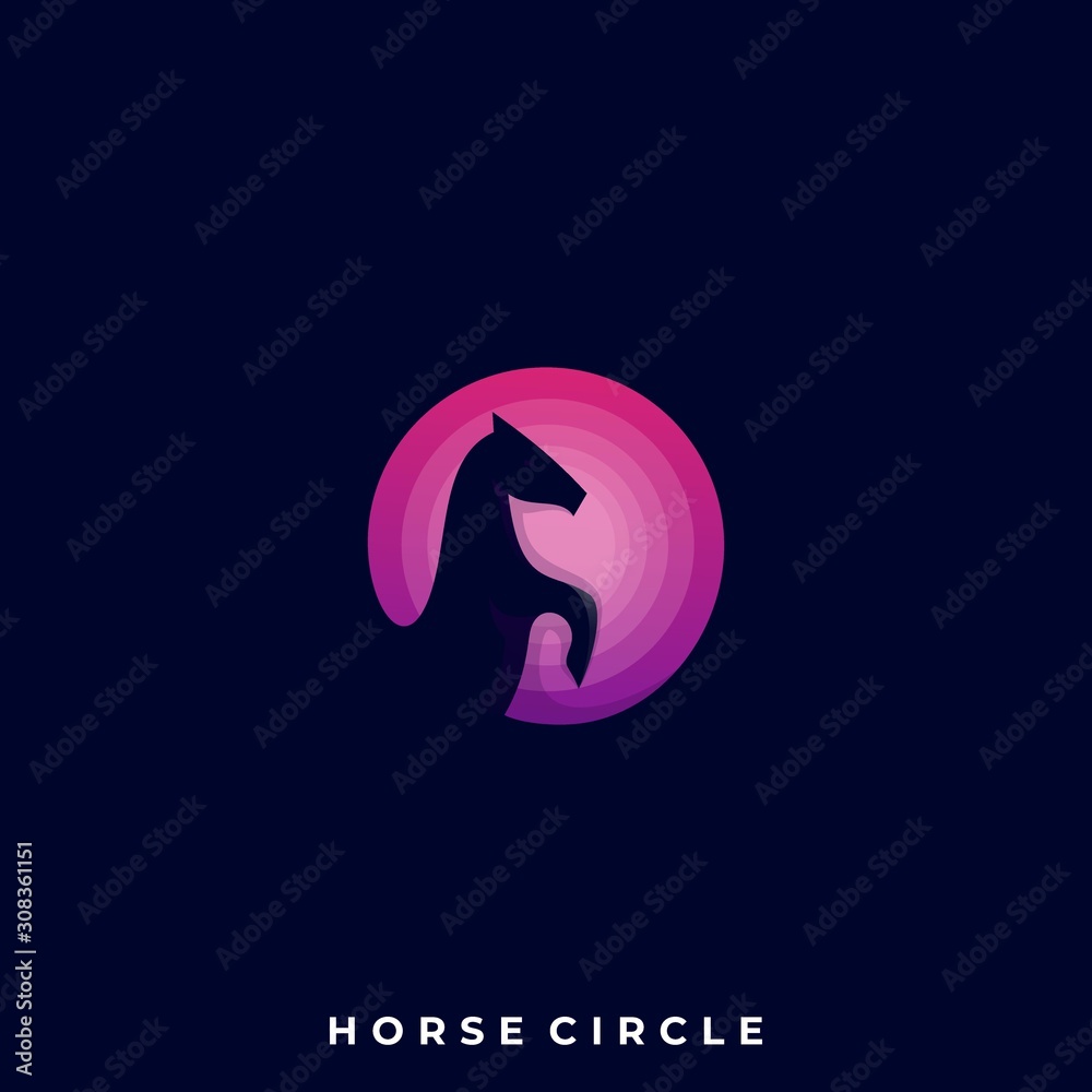 Horse Circle Illustration Vector Template Horse Circle Illustration Vector Template