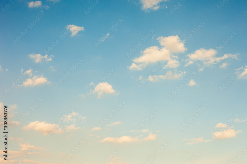 white fluffy cloud in the blue sky, nature background