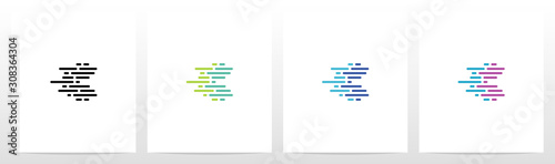 Lines And Dots Letter Logo Design C